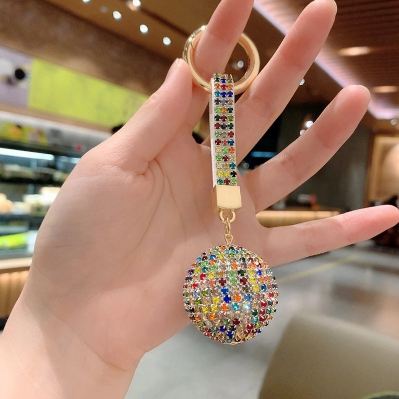 Luxurious Minimalist Classic Style Ball Alloy Rhinestone Women’s Bag Pendant Keychain