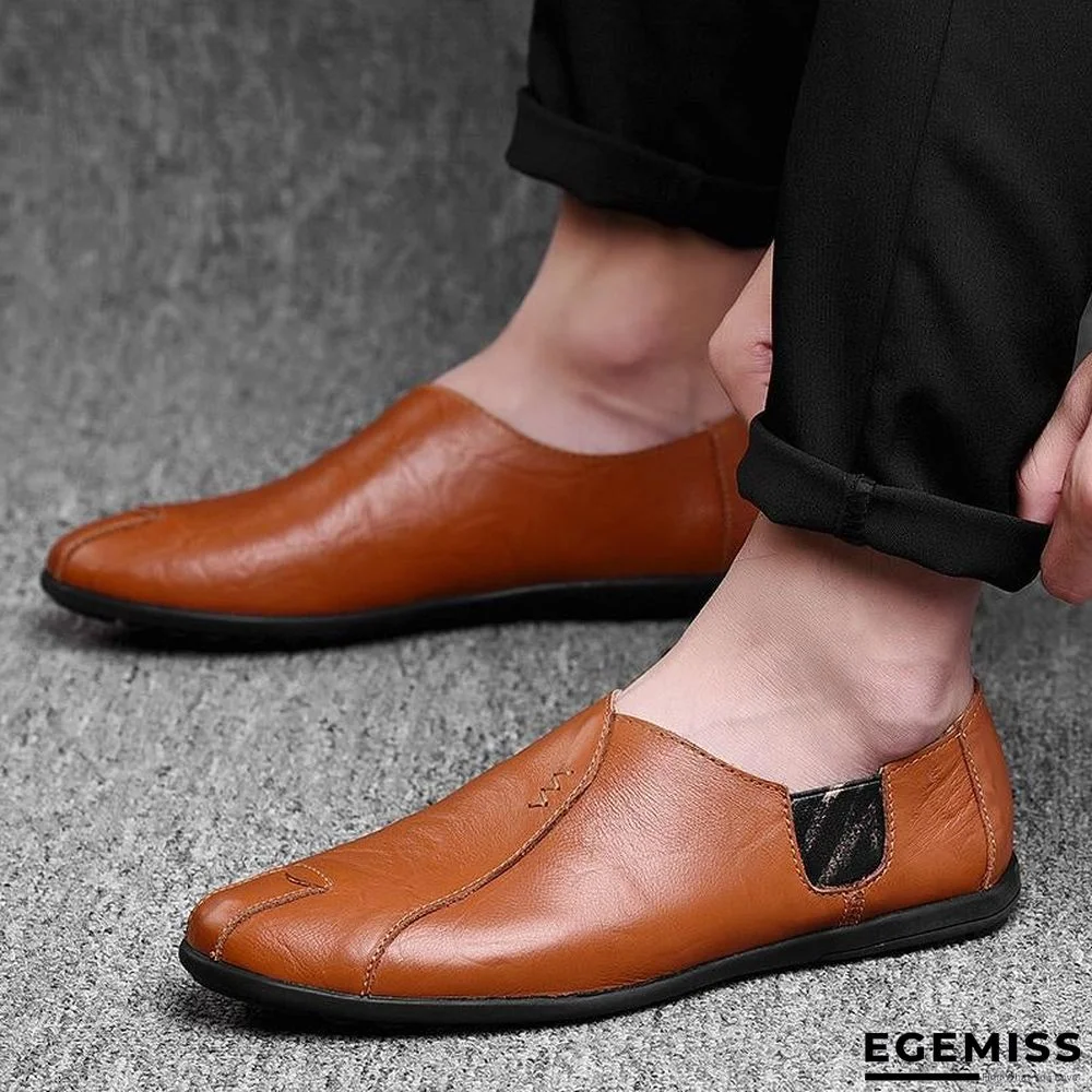 Men's Italian Casual Loafers Moccasins Breathable Slip on Black Driving Shoes | EGEMISS