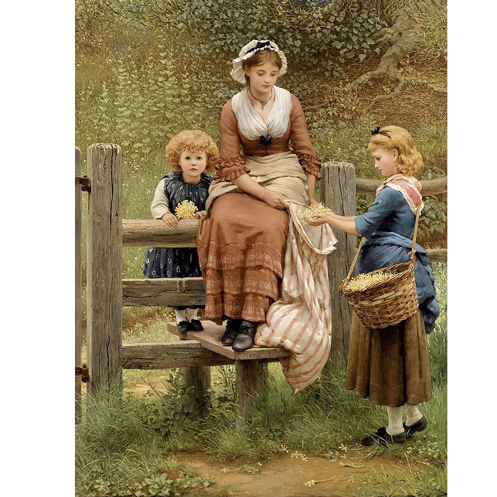 

Oil Painting Village Life - Round Drill Diamond Painting - 50*40CM, 501 Original
