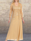 Solid Color Two Piece Lace Cardigan Chiffon Party Dress