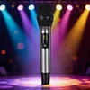 Wireless Microphone For Singing with Rechargeable Receiver Metal Cordless Handheld Mic for Home Karaoke Meeting Party Church Wedding KTV
