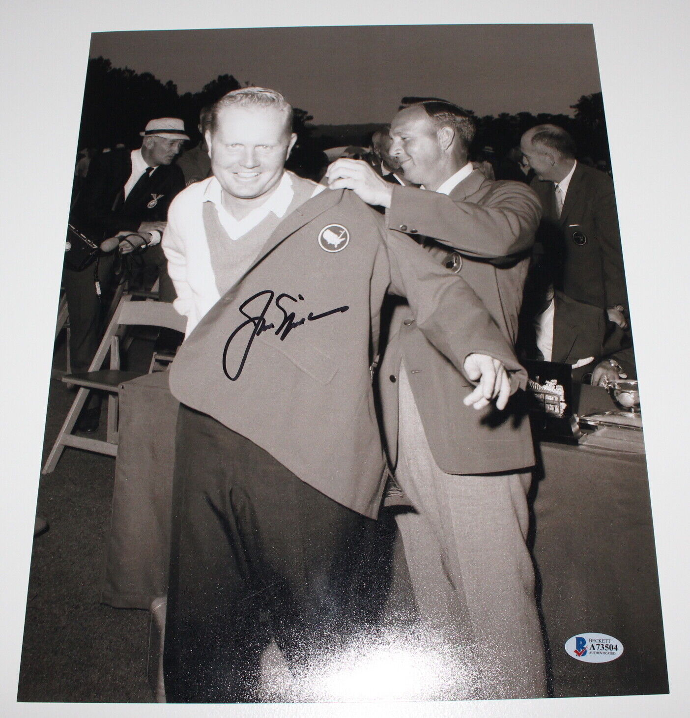 JACK NICKLAUS SIGNED 1965 MASTERS JACKET 11x14 Photo Poster painting BAS BECKETT PROOF AUGUSTA