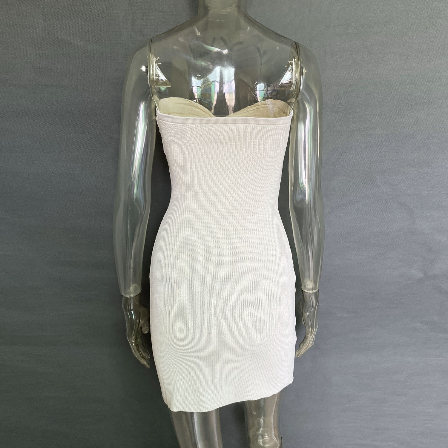Ootddress Party Evening Club Mini Knit Dress Summer Off-Shoulder Knitwear Sexy Backless Female Bandage Twist Strapless Dress 2025