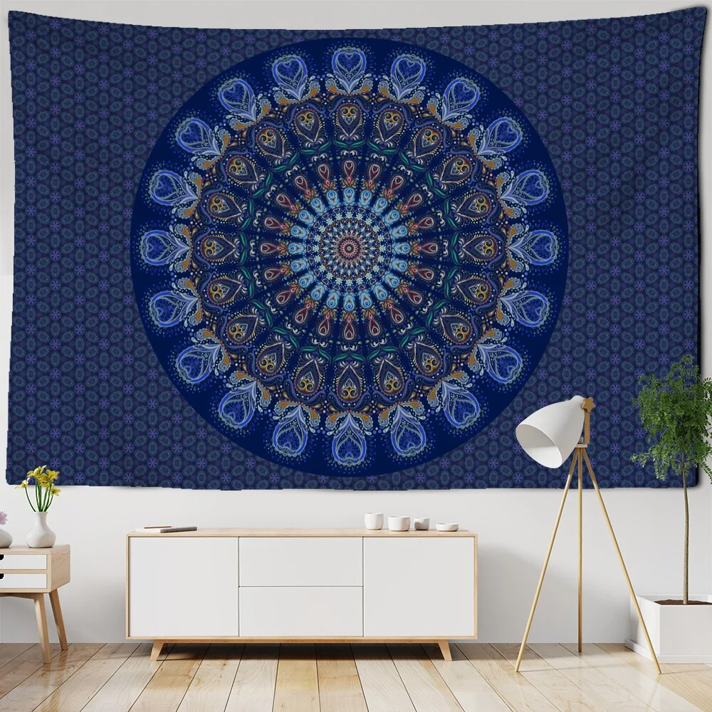 Psychedelic Mandala Tapestry Wall Hanging Bohemia TAPIZ Witchcraft Beach Travel Mattress Room Home Decor