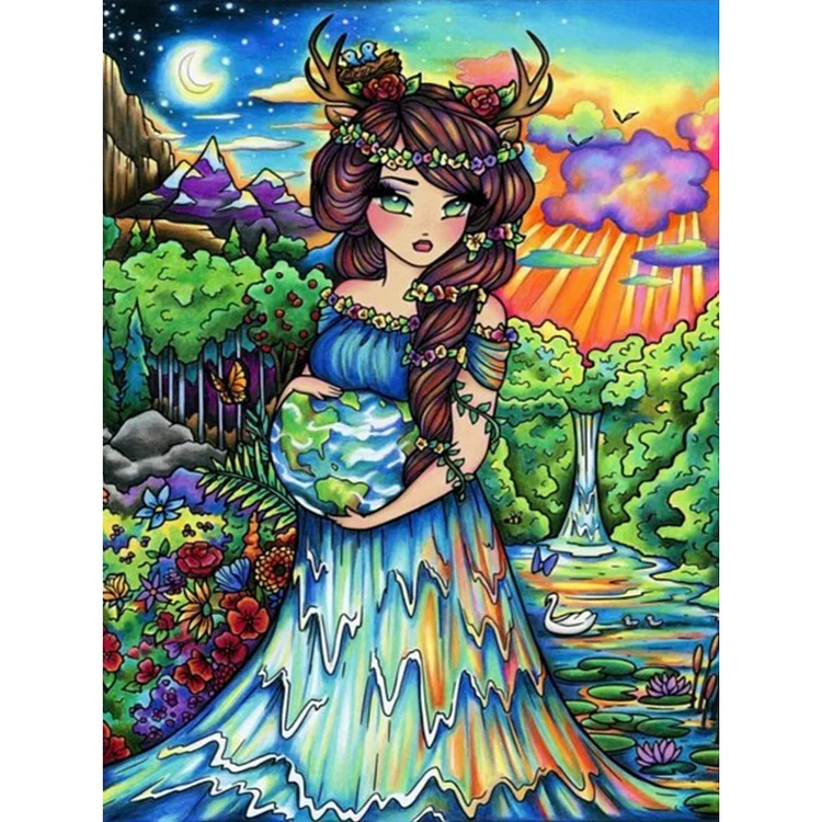 Girl 30*40CM (Canvas) Full Round Drill Diamond Painting gbfke