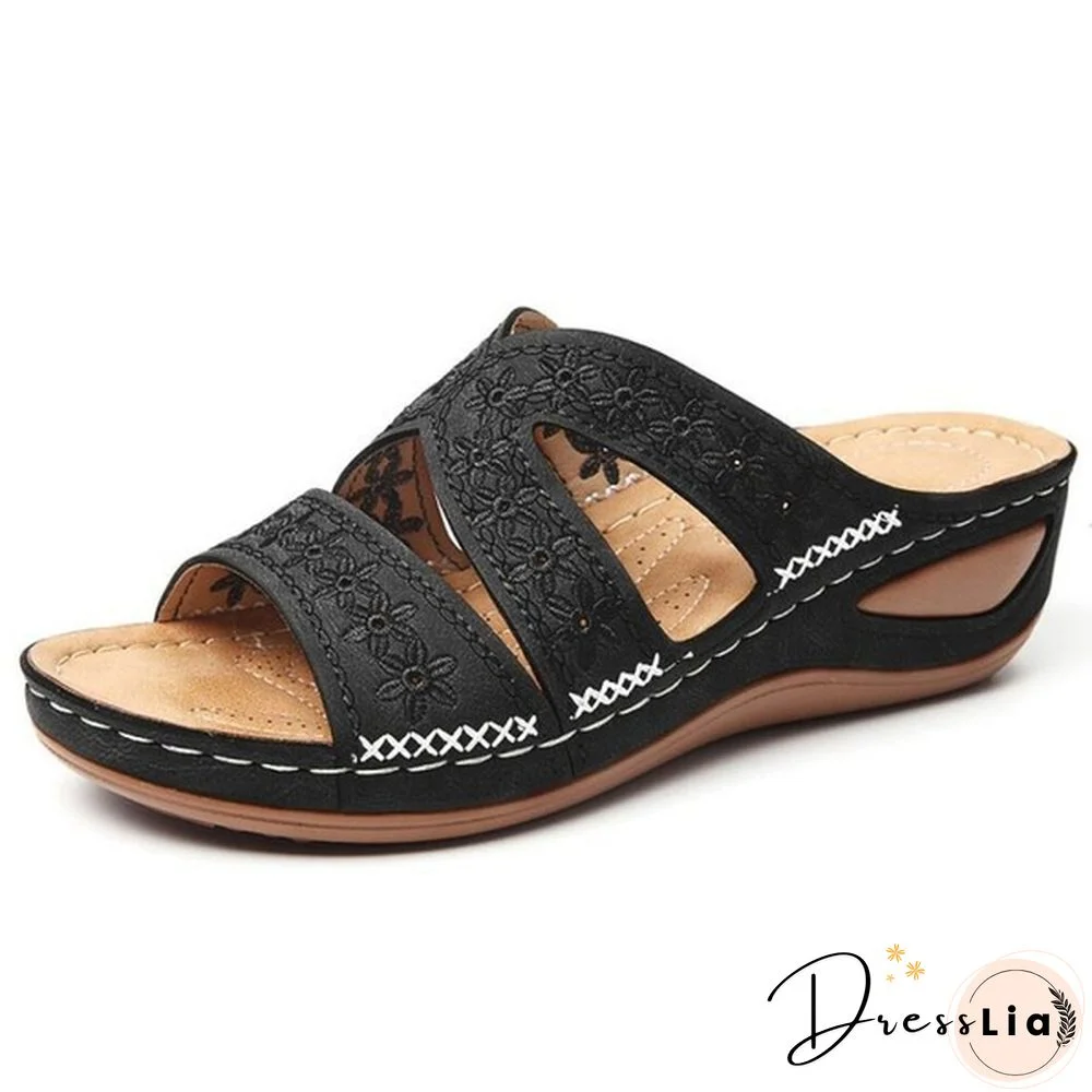 Women's Fashion Casual Sandals Open Toe Summer Sandals Vintage Wedge Slippers Platform Sandals Plus Size 35-43