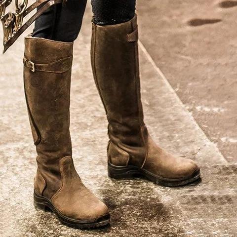 Women Pu Leather Low Heel Daily Boots