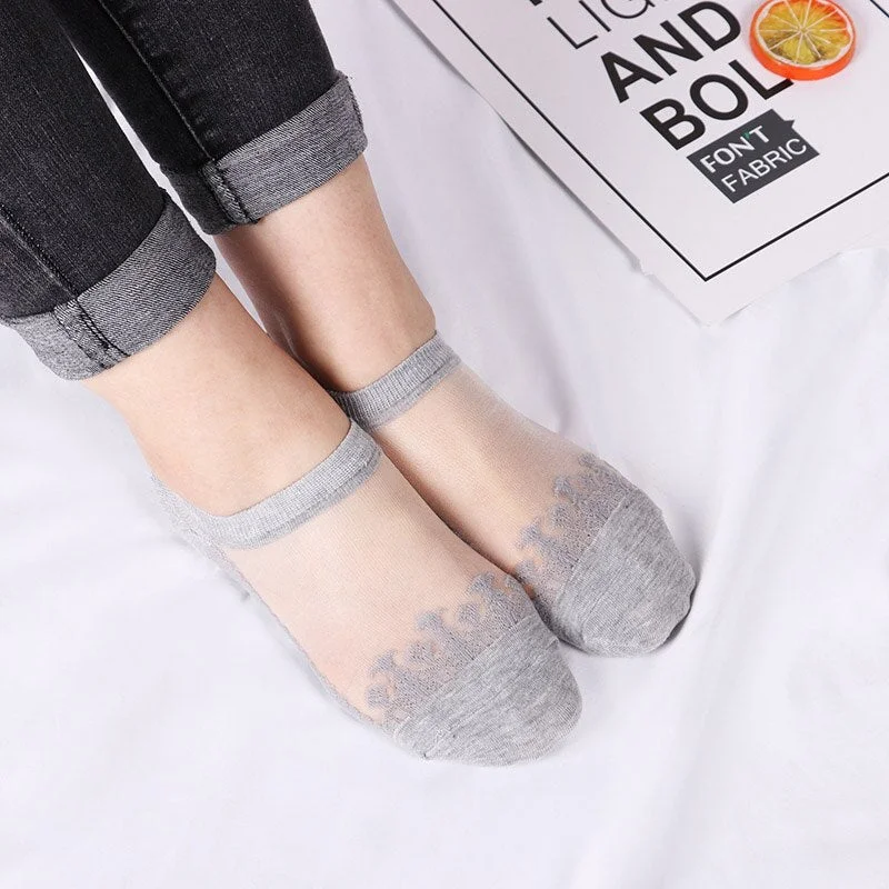 3 Pairs New Elegant Women Girls Cotton Comfortable Solid Dot Spring Summer Wear Low Ankle Invisible Elastic Short Socks