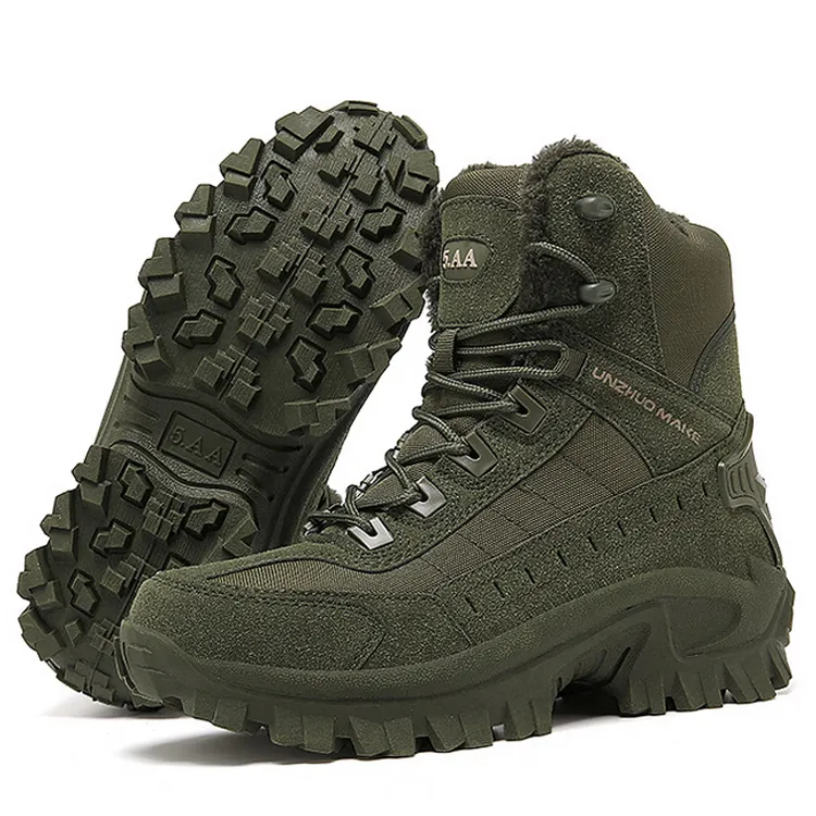 Men's Work Combat Boots Waterproof Non-Slip Warm Army Boots Work Boots (Thickened Version & Insulated Version)