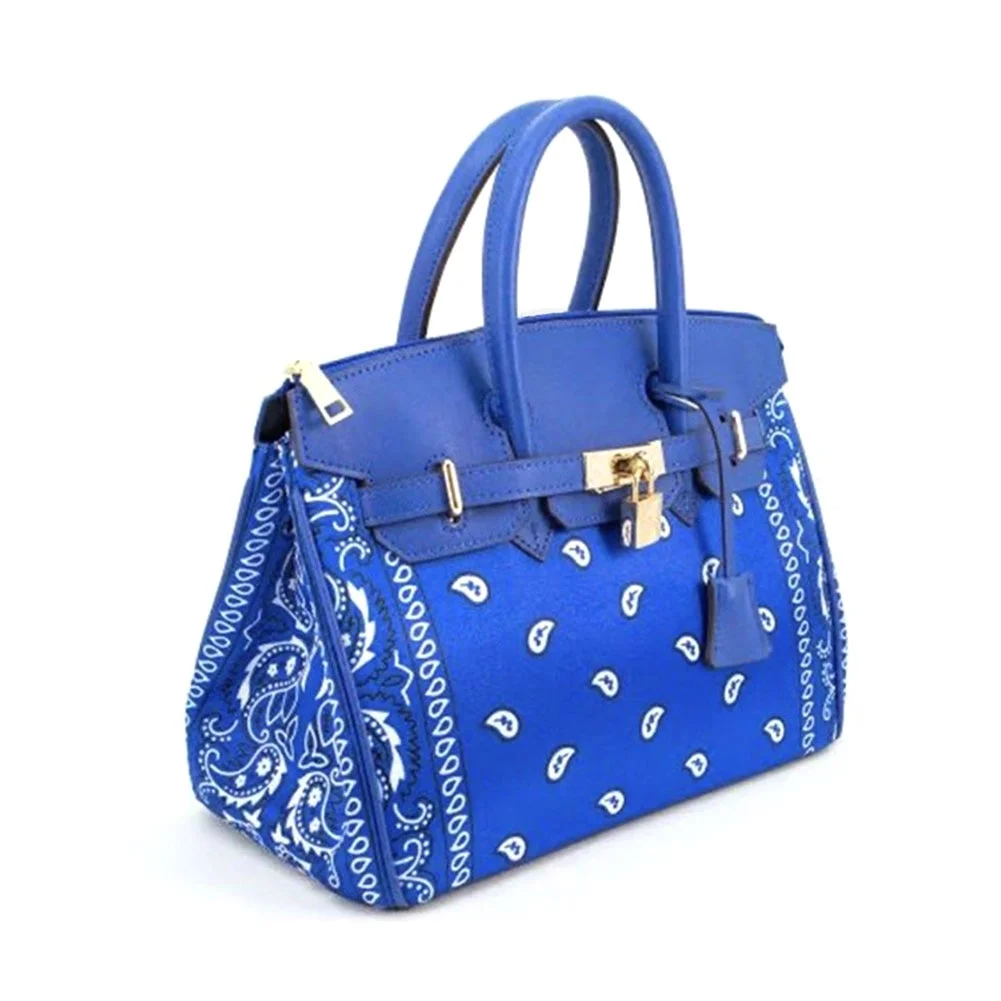 New Upgraded Version 2021 Pink Black Red Blue Elegant Paisley Printed Handbags Women Trendy Large Capacity Office Lady Bags