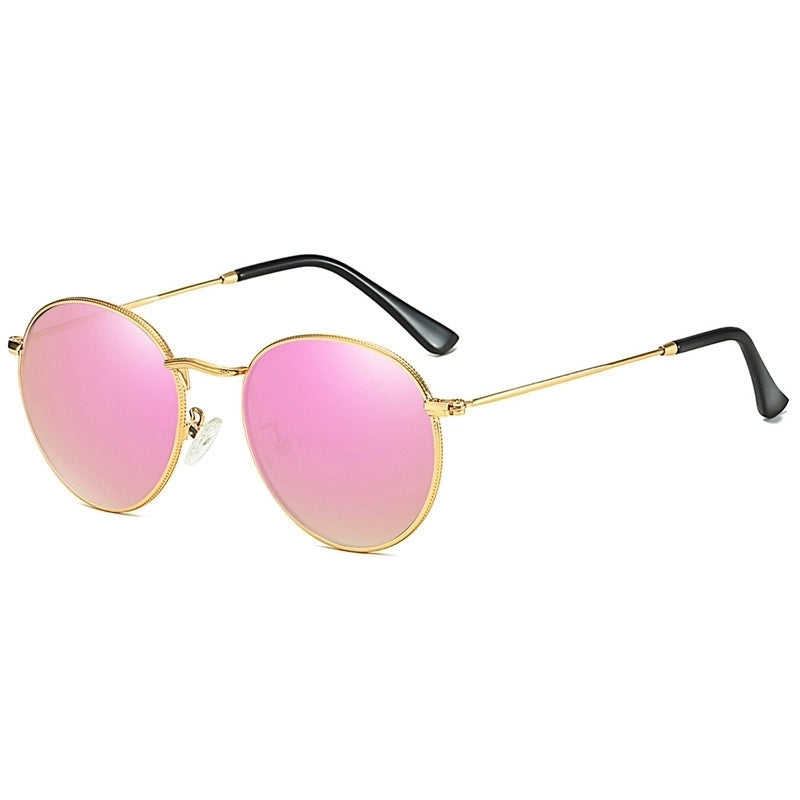 Retro Solid Color Tac Round Frame Full Frame Women’s Sunglasses