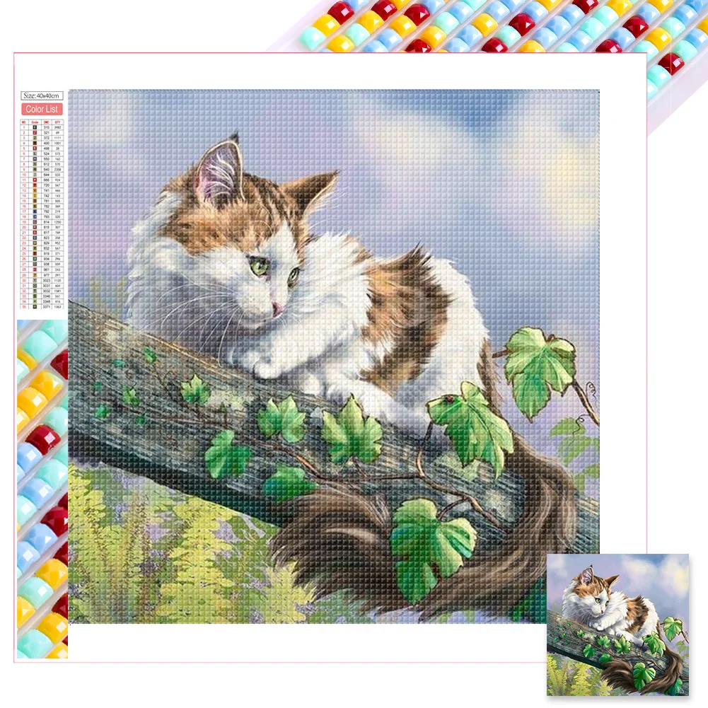 Cat 30*40CM (Canvas) Full Square Drill Diamond Painting