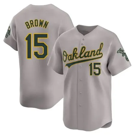 Men's Oakland Athletics #15 Seth Brown  Gray Home Replica Jersey