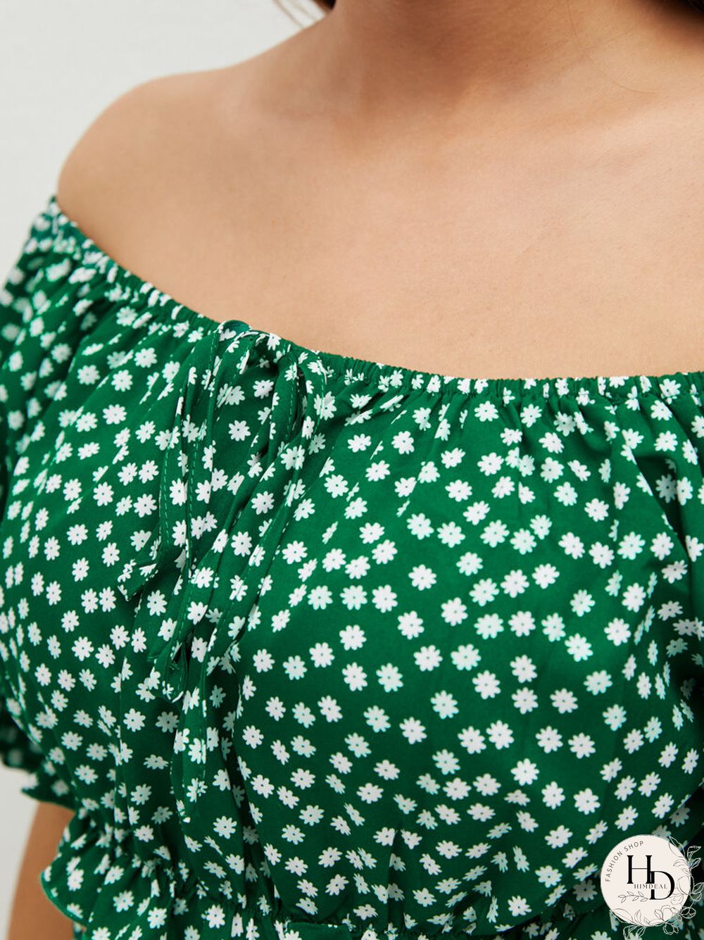 Floral Print Off Shoulder Crop Top Skirt Two Pieces Suit