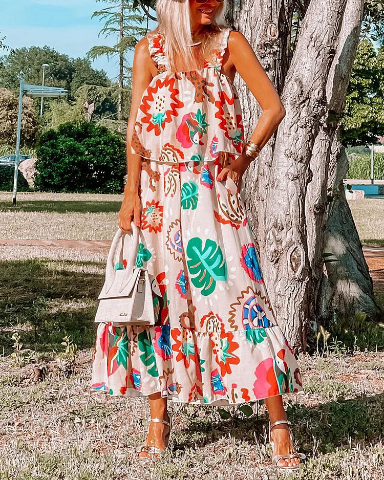 Bohemian strap wrap bust dress