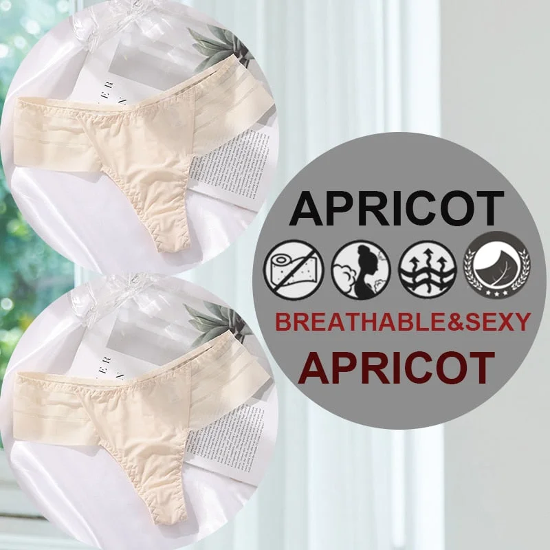 FINETOO 2PCS/Set M-XL G-string Women's Panties Sexy Perspective Seamless Panties Underwear Female See-Through Underpant Lingerie