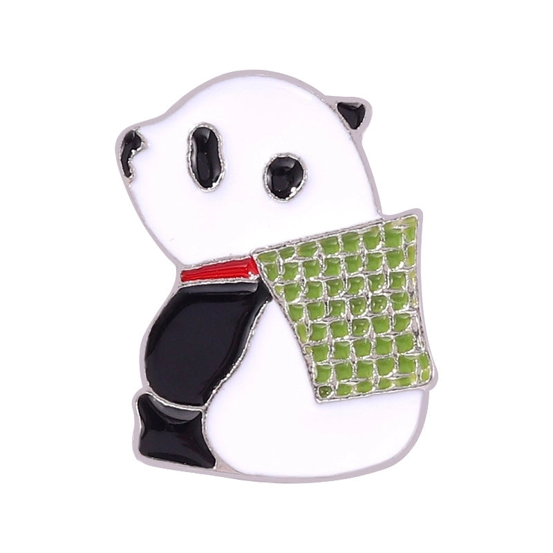 Chinoiserie Pin Panda Alloy Plating Unisex Brooches