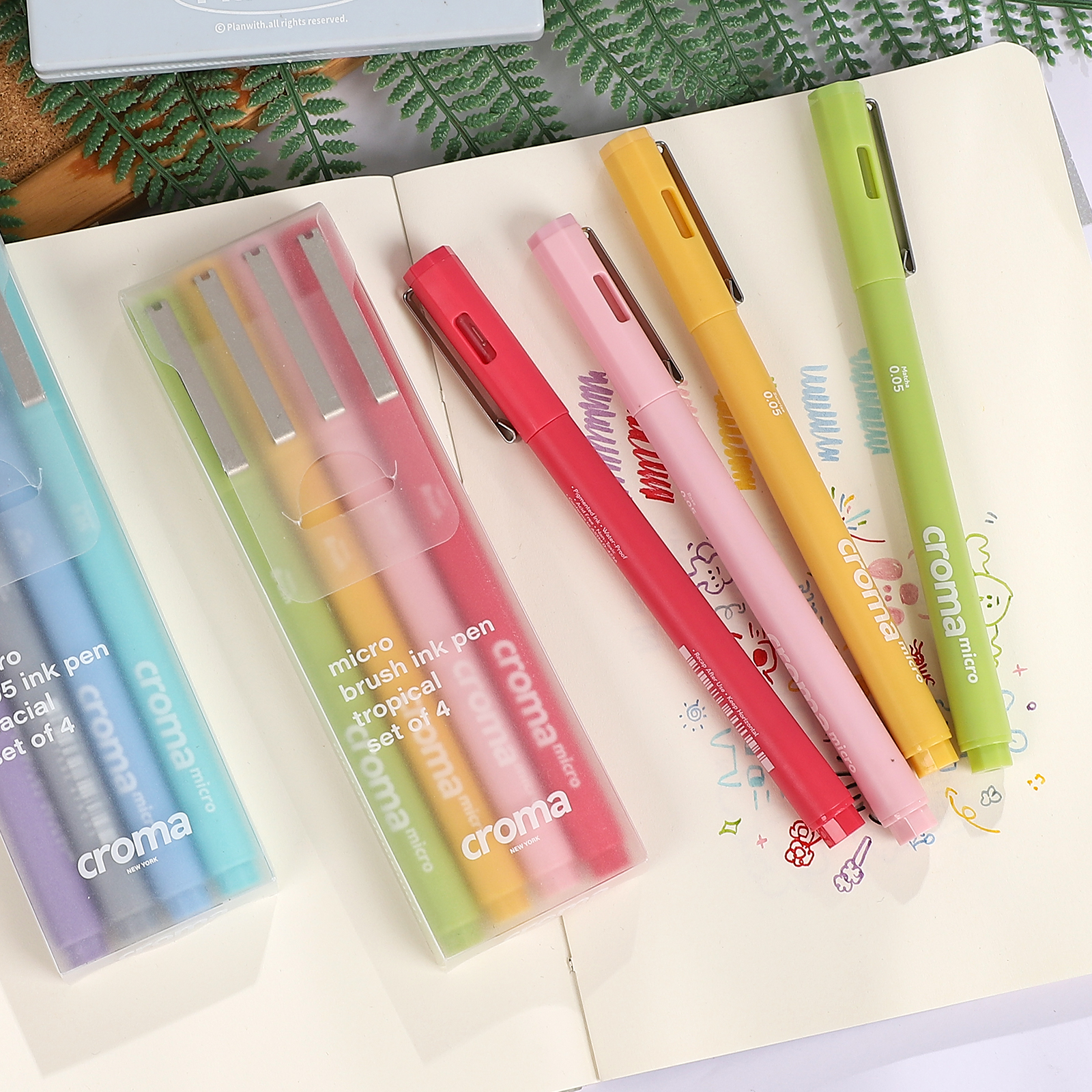 페인팅 브러시 펜 - 컬러풀한 방수 속건 라인 펜 부드럽게 쓰기