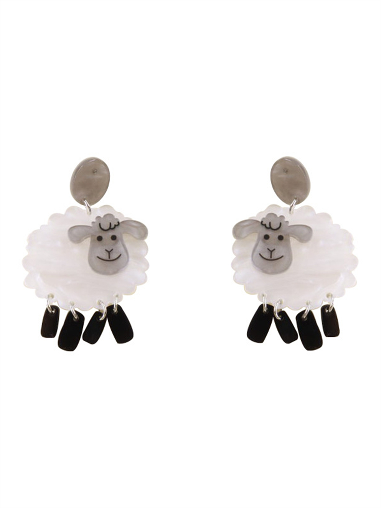 Comstylish Lovely Sheep Inspired Acrylic Earrings