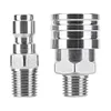 2Pcs 1/4 High Pressure Washer Quick Connector External Thread Pipe Hose Adapter