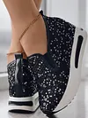 Women's Sequin Mesh Slip On Muffin Sneakers