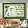 Photo personnalis&eacute;e cadeau golf couple golfeur meilleur score en direct ici vintage panneau en m&eacute;tal