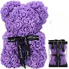 25cm Ornement en forme d'ours en peluche rose artificielle