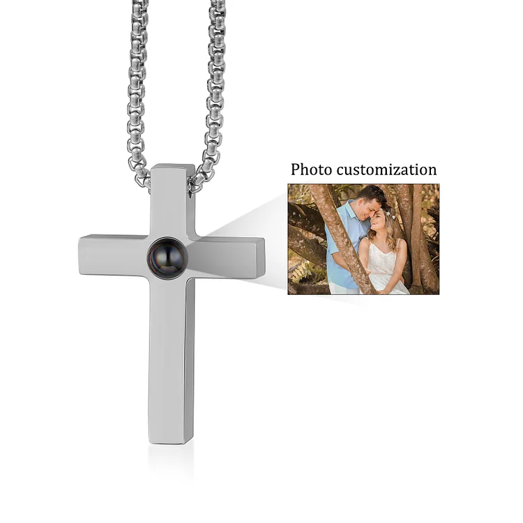 Projection Necklace Cross Necklace Personalized Photo Necklace Creative Gift for Men
