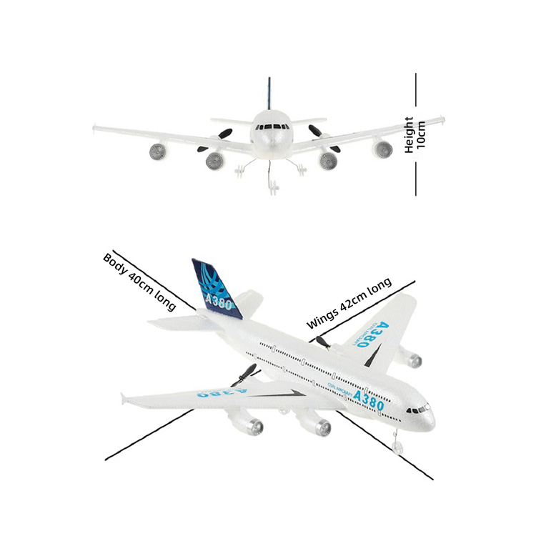 Tegooe Large Scale Passenger Jet RC Airplane - 24G Fixed Wing Foam Glider RTF Outdoor Toy