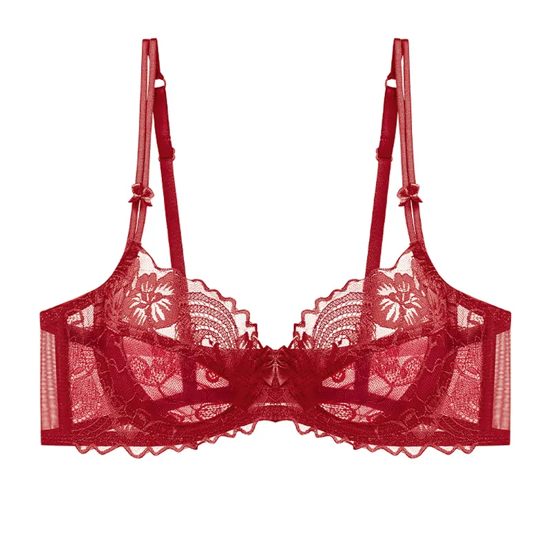 Churchf French Lingerie Thin Summer Sexy Bra Pure Lusty Sweet Corset Soft Steel Ring Breath Lace Bra