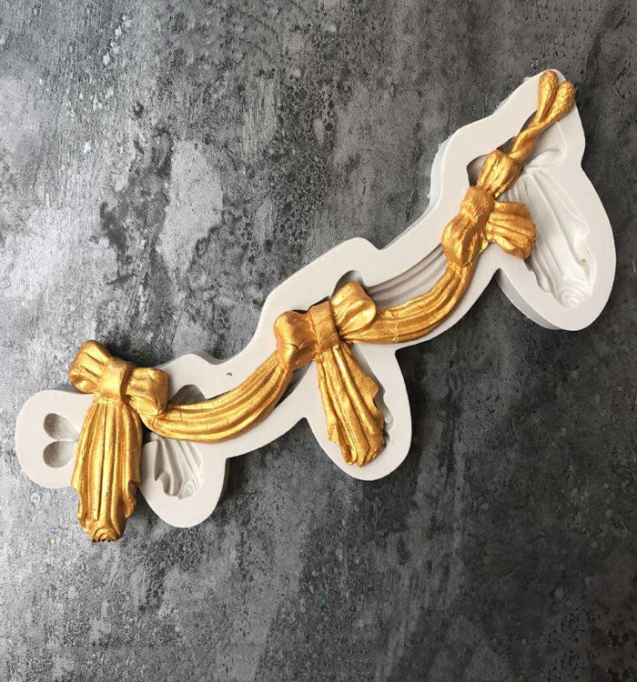 European Style Bowknot Lace Pattern Silicone Fondant Mould