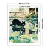 Black Cat On Lotus Leaf - 11CT Stamped Cross Stitch 40*50cm/15.75*19.69in