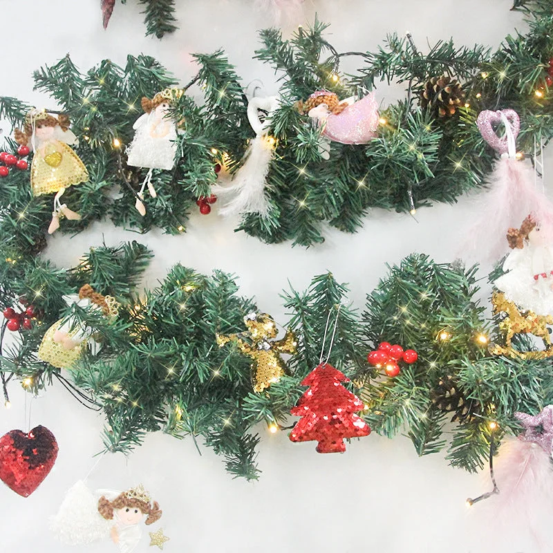 Christmas Garland with Lights 9FT Decorated Garland Illuminated with LED Lights