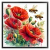 Poppy Flowers And Bees-11CT Stamped Cross Stitch 40*40cm/15.75*15.75in