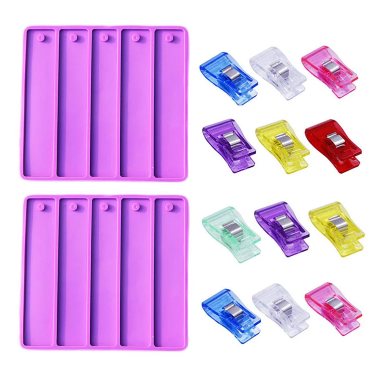2pcs/set DIY Bookmark Mould Rectangle Silicone Mold Making Epoxy Resin  Jewelry Craft Tool, Silicone Mold, Bookmark Silicone Mold 