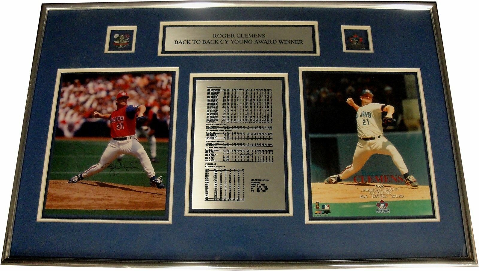 Roger Clemens Hand Signed Autographed 8x10 Framed Photo Poster painting With Plates Plus more