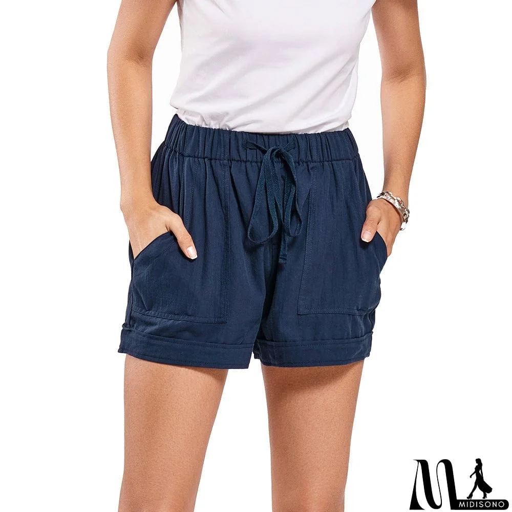 MidiSono - Gray Strive Pocketed Tencel Shorts