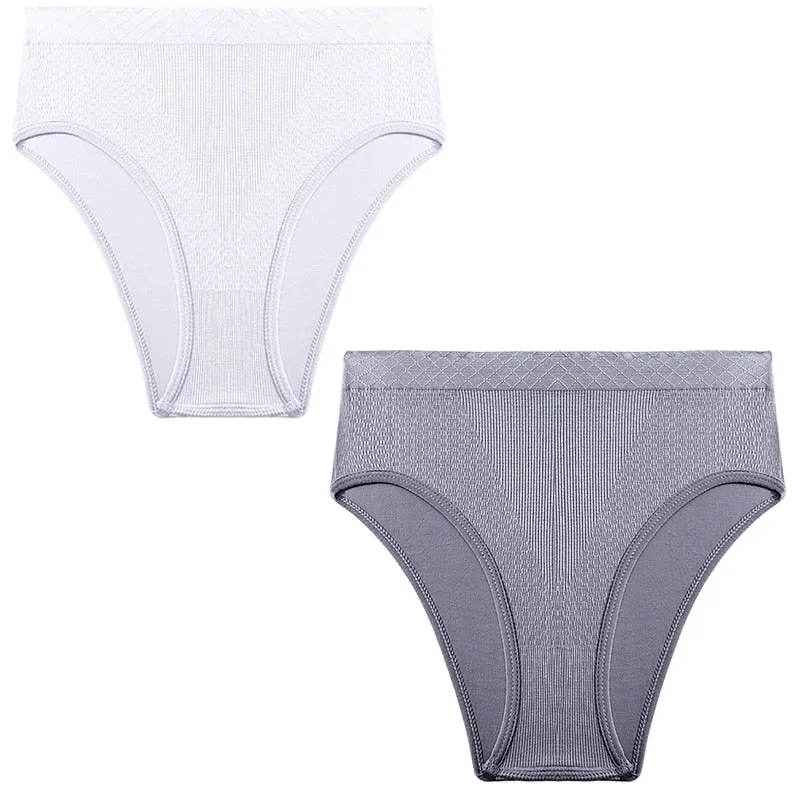 2PCS/Set Seamless Women's Panties Plus Size Underwear Women Briefs Lingeries Cotton Mid-Rise Underpants Panty Intimates