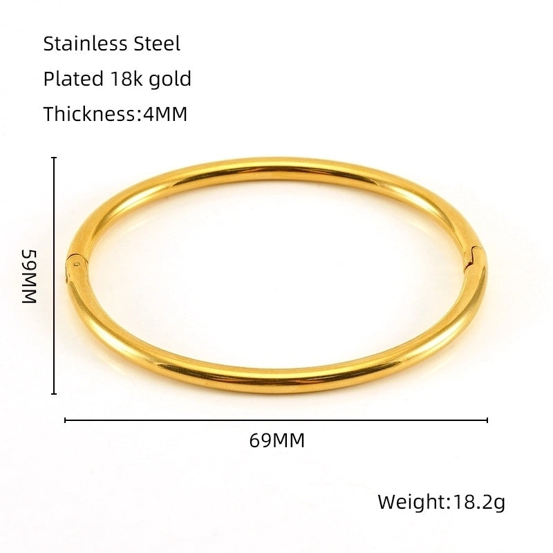 Solid Color 304 Stainless Steel Bangle In Bulk