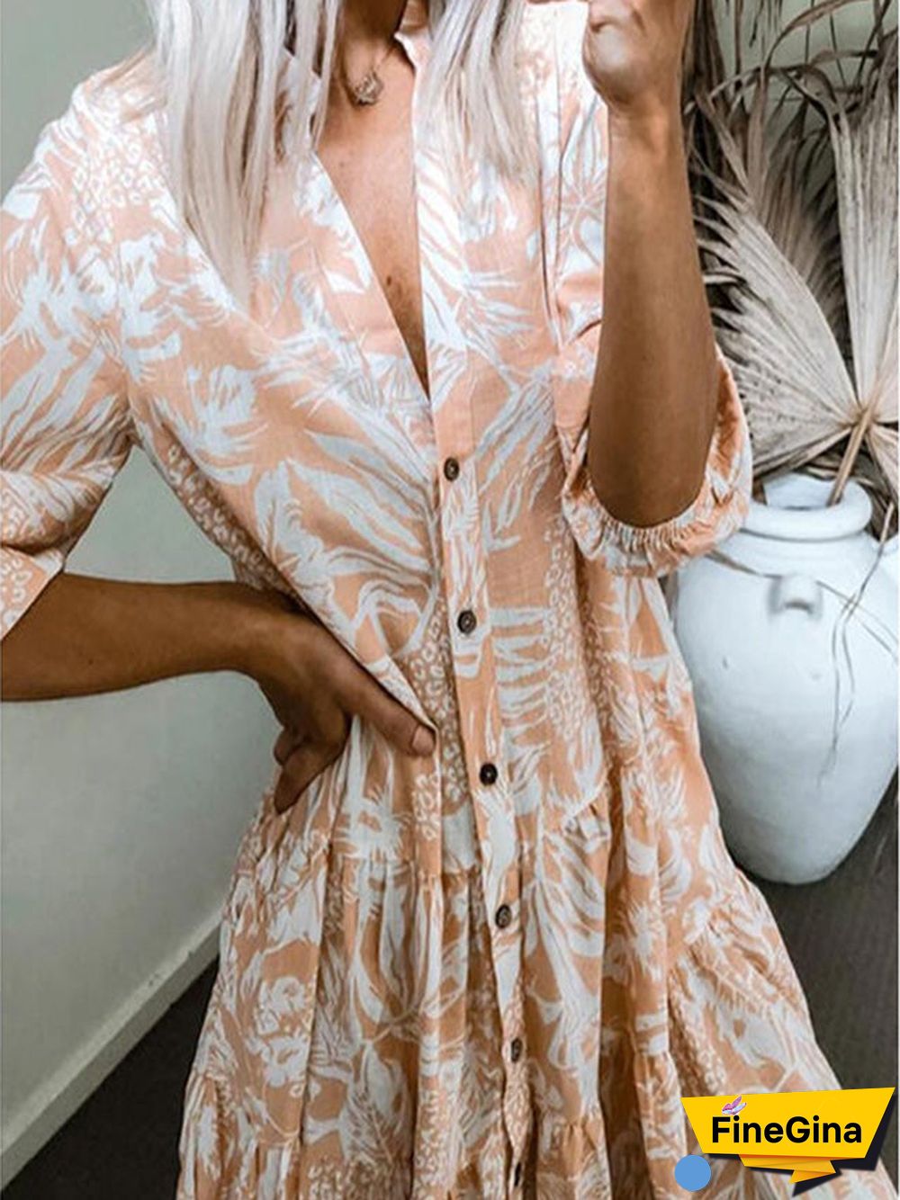 Best Selling European and American Women's Short Sleeve Printed Dress