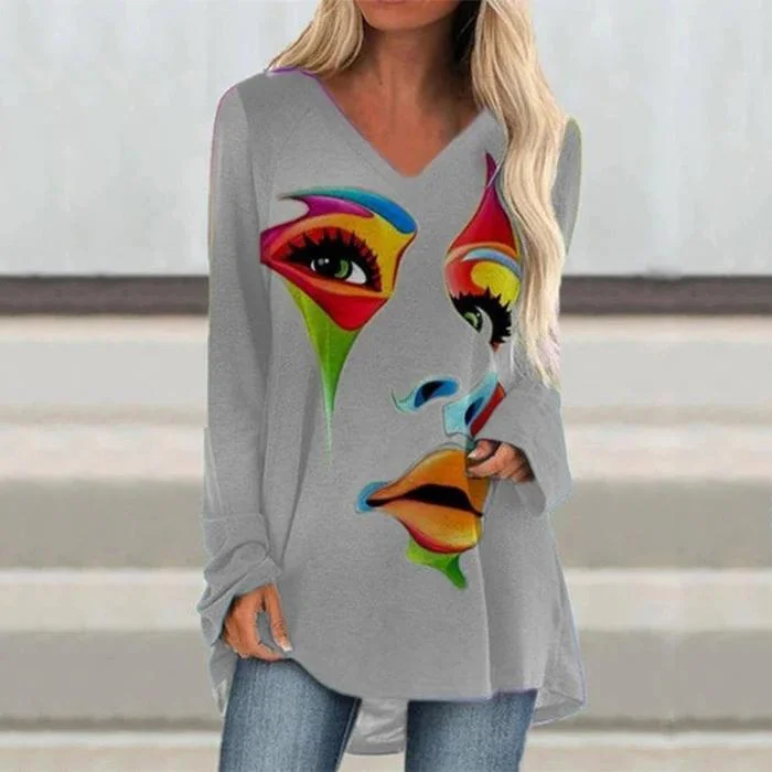 Retro Abstract Face T-shirt