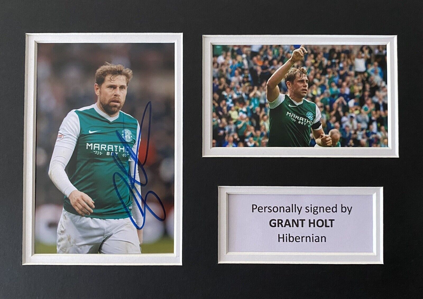 Grant Holt Genuine Signed Hibernian Photo Poster painting In A4 Mount Display