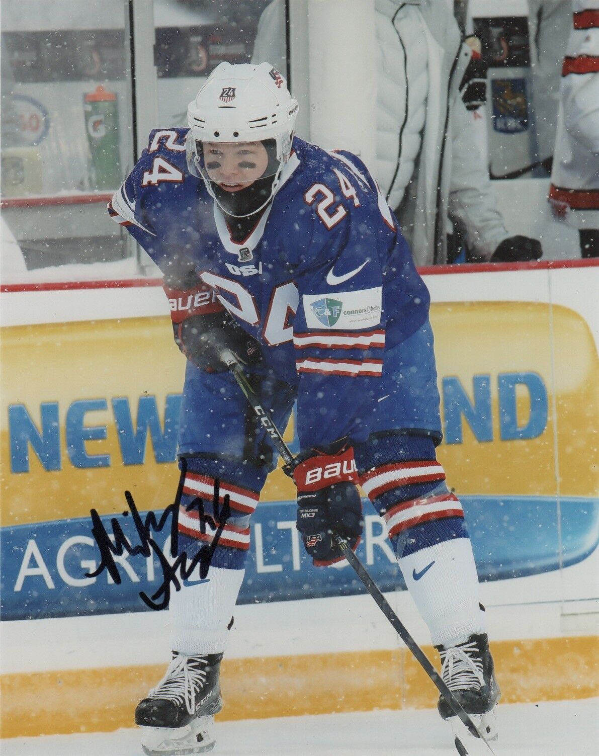 Team USA Mikey Anderson Signed Autographed 8x10 IIHF Photo Poster painting COA #3