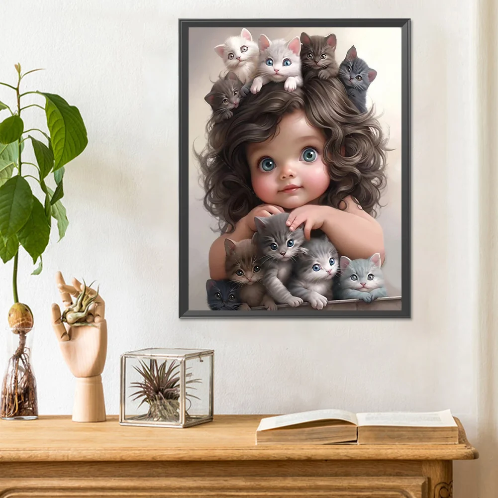 Diamond Painting - Full Round Drill - Sweet Girl(Canvas|30*40cm)