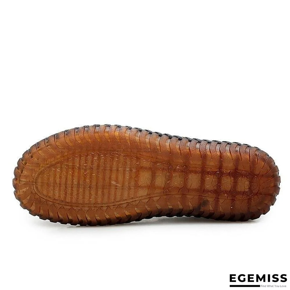 Men Genuine Leather Shoes Slip On Black Shoes Real Leather Loafers Man Moccasins | EGEMISS