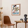 >SALE<Full Embroidery Cotton Thread 14CT Printed Christmas Snowman Cross Stitch35x40cm