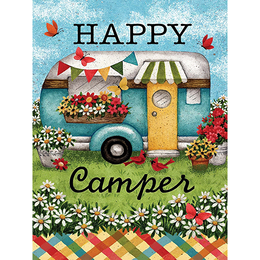 Happy Camping 30*40cm(canvas) full round drill diamond painting