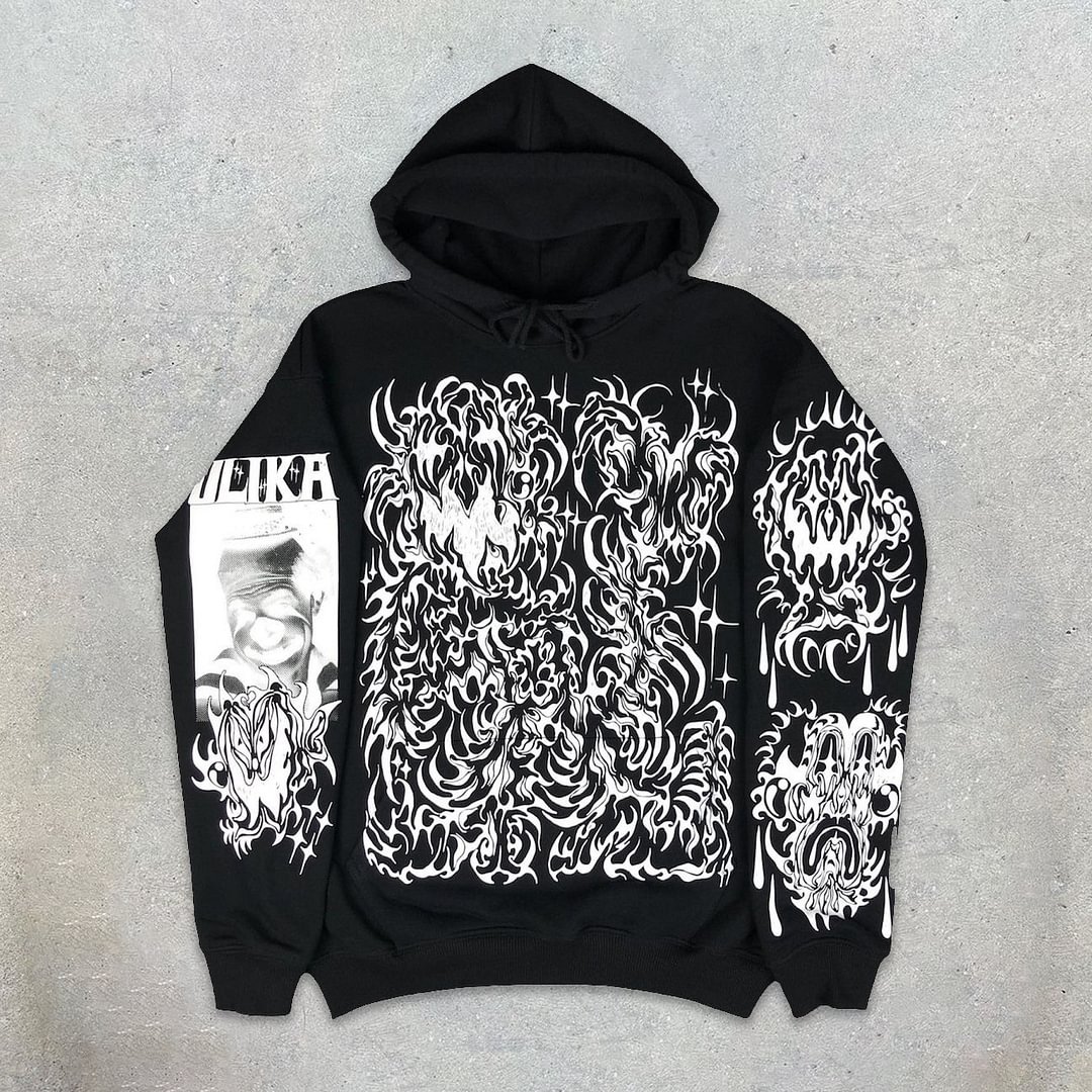 Hip Hop Brand Print Long Sleeve Street Hoodie