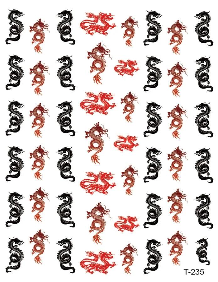 3D Nail Stickers Snake Dragons Design Adhesive Water Transfer Stickers DIY Nail Art Decoration Manicure Salon Acrylic Tips Tool-Nail Inspo