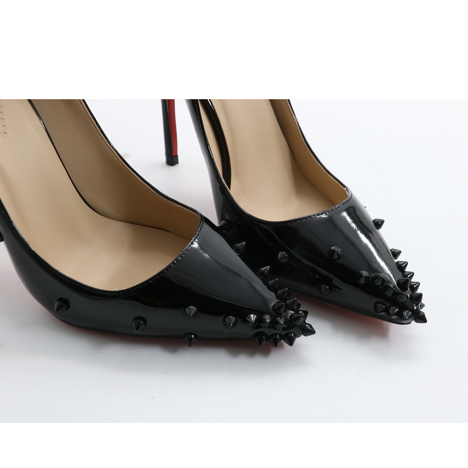 100mm Women's High Heels Fashion Pumps Party Studded Black Stiletto-vocosishoes